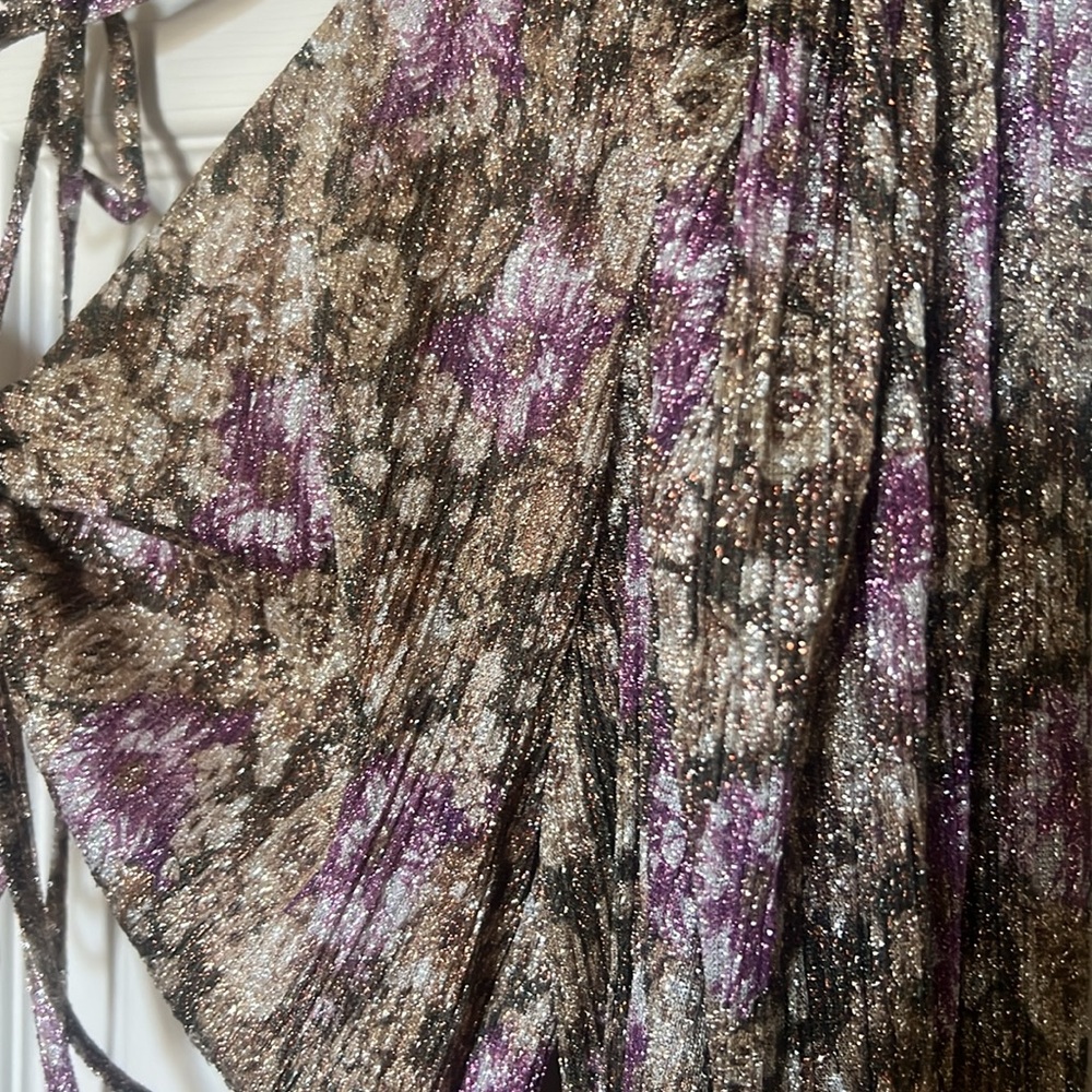 For Love and Lemons Wynne long sleeve maxi dress NWT metallic - Picture 6 of 15